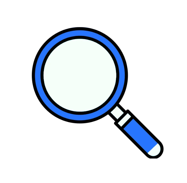 a magnifying glass, representing network monitoring