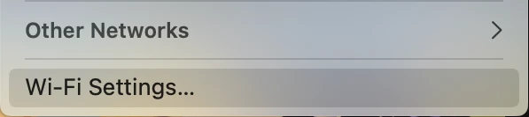 macOS wifi settings