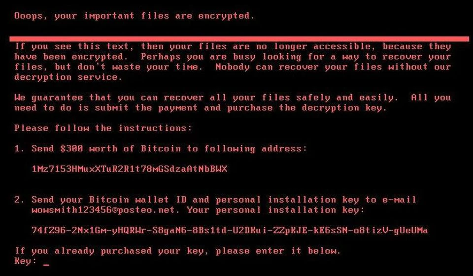 image of ransomware Petya